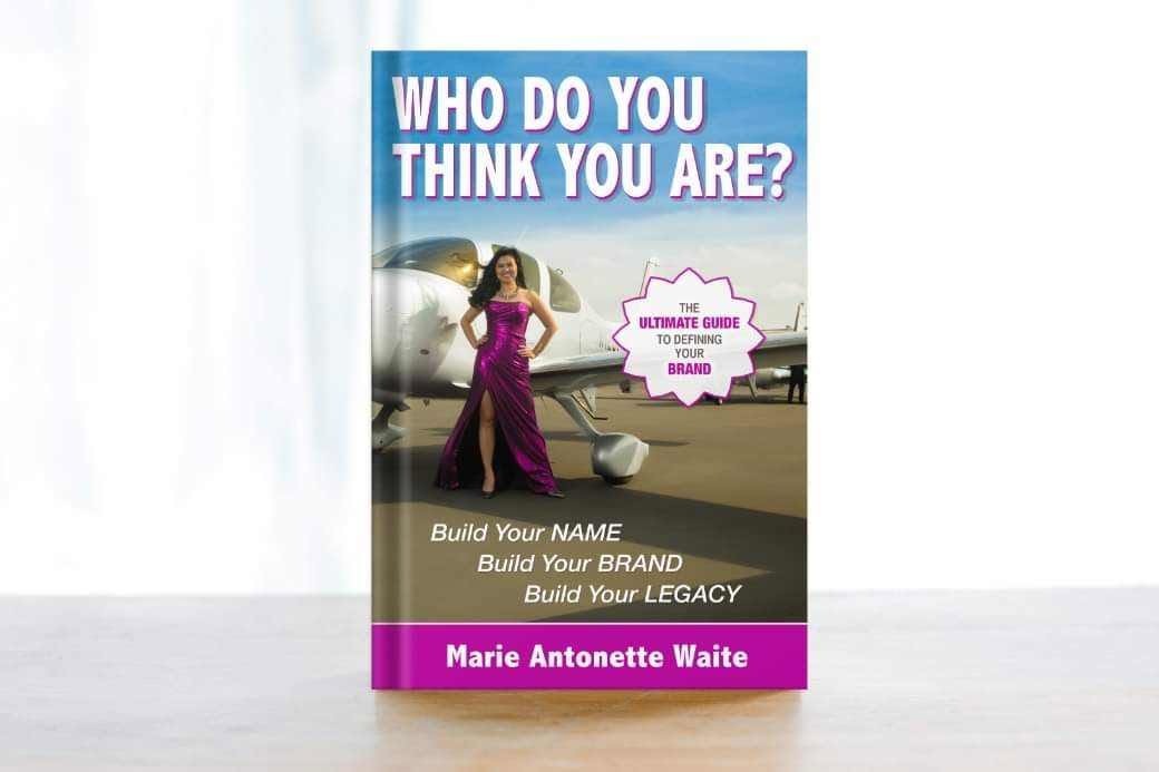Book cover with a woman in a purple dress standing outdoors, blue sky background, title asks